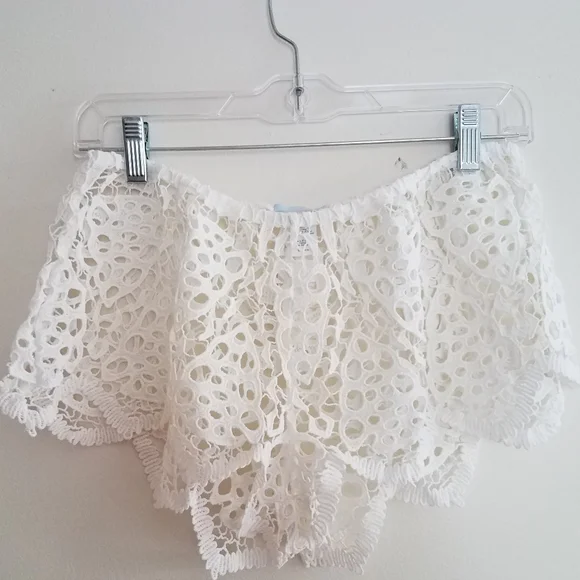 Eberjey Spearhead Sam Shorts Cover-up Crochet White S/M - Picture 6 of 13